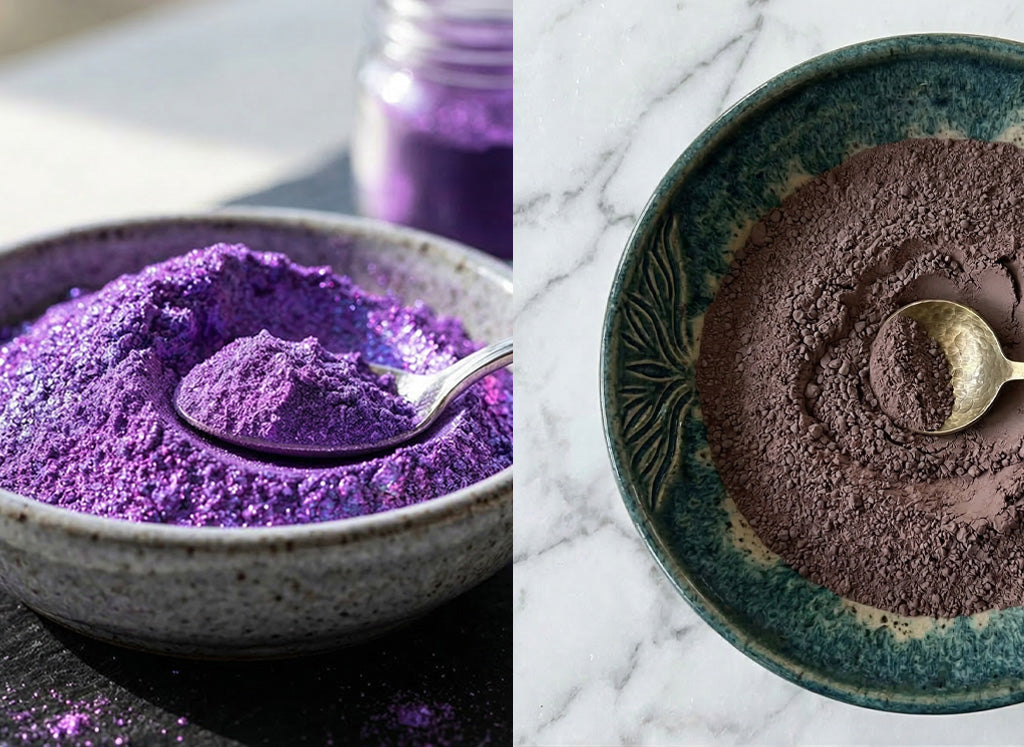 Brazilian Clay and Purple Mica in a Bowl