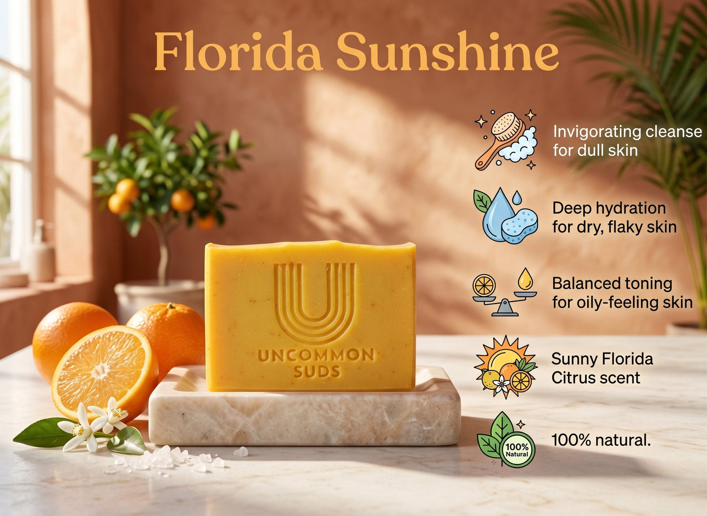 Florida Sunshine artisan citrus soap bar