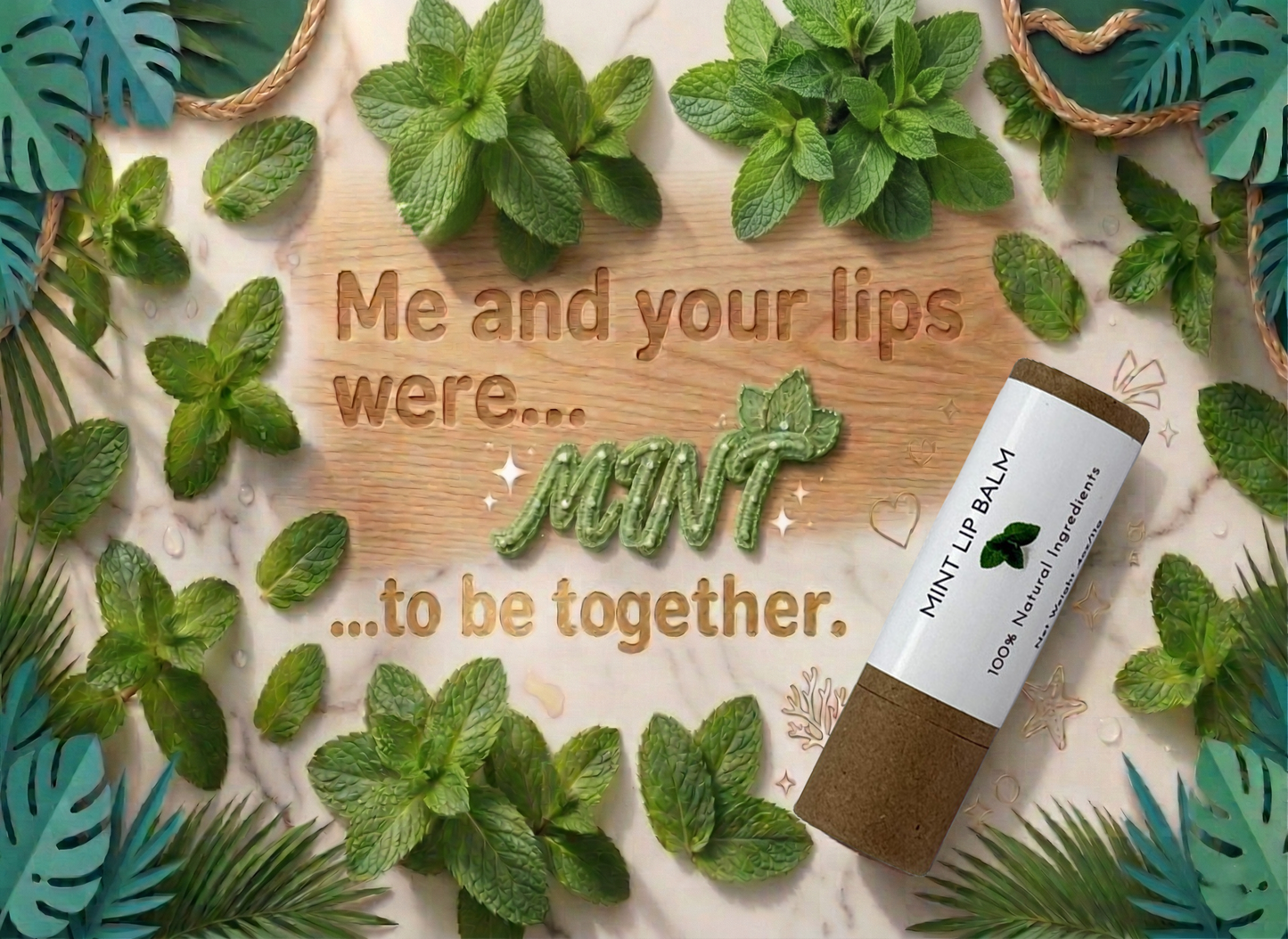 Jumbo plastic-free natural mint lip balm tube from Uncommon Suds