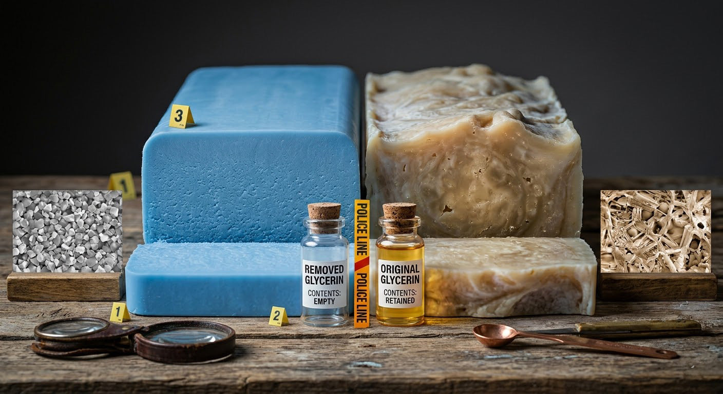 The Glycerin Theft: Why Commercial Soap is 'Dead" Soap