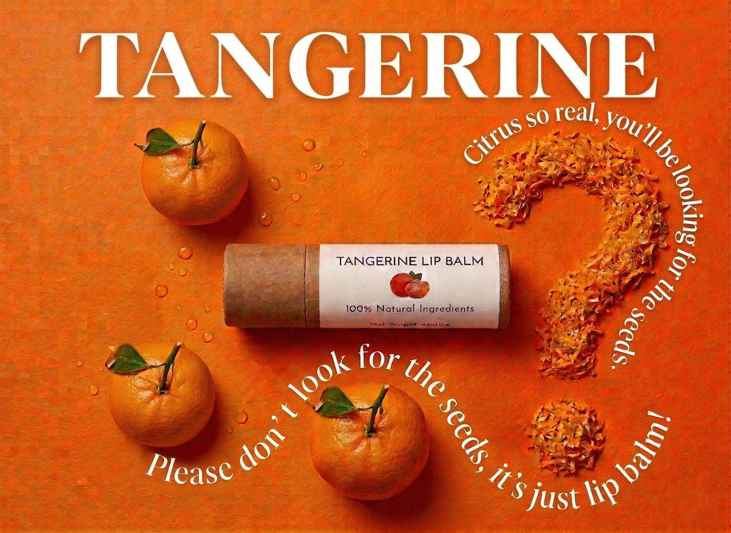 Uncommon Suds Natural Tangerine Lip Balm in eco-friendly compostable tube