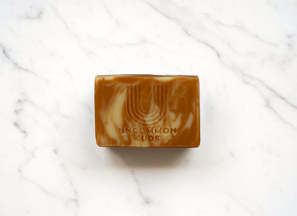 Front of Orange Patchouli Soap Bar - Uncommon Suds