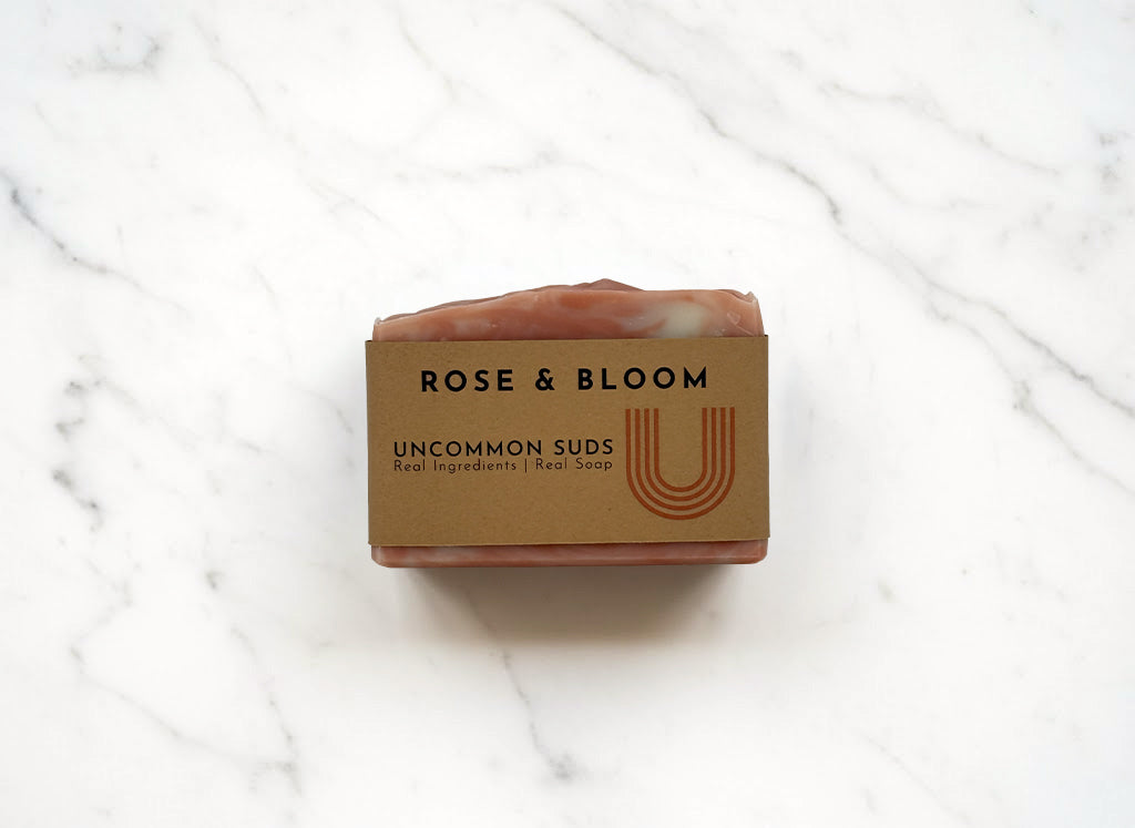 Rose & Bloom Soap Bar with Uncommon Suds Label