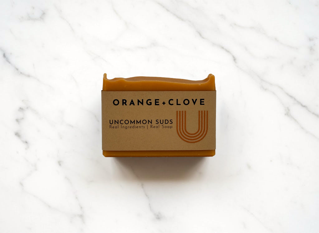 Orange Clove Soap  Bar with Label - Uncommon Suds